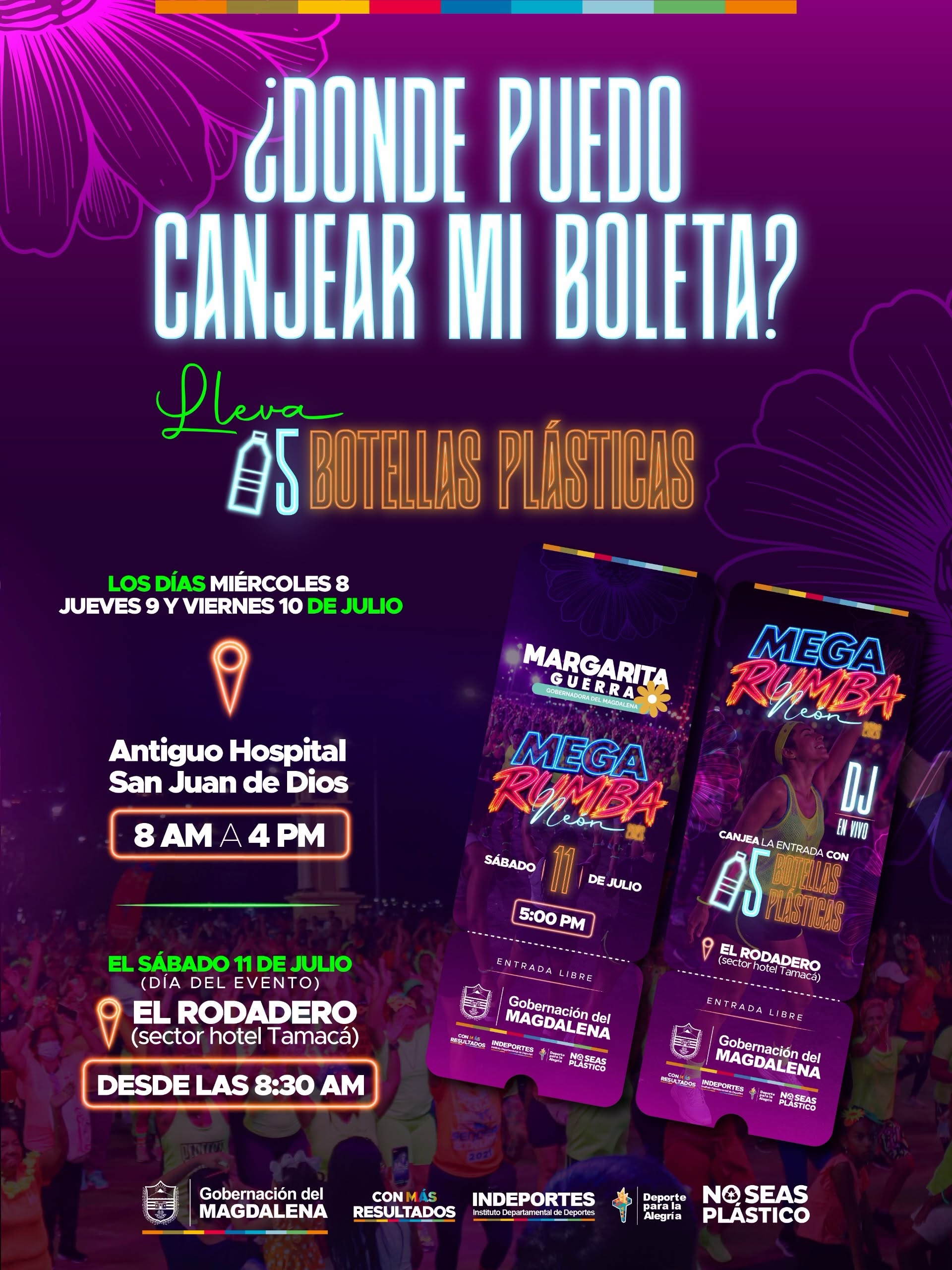 Donde puedo canjear mi boleta - Mega Rumba Neón